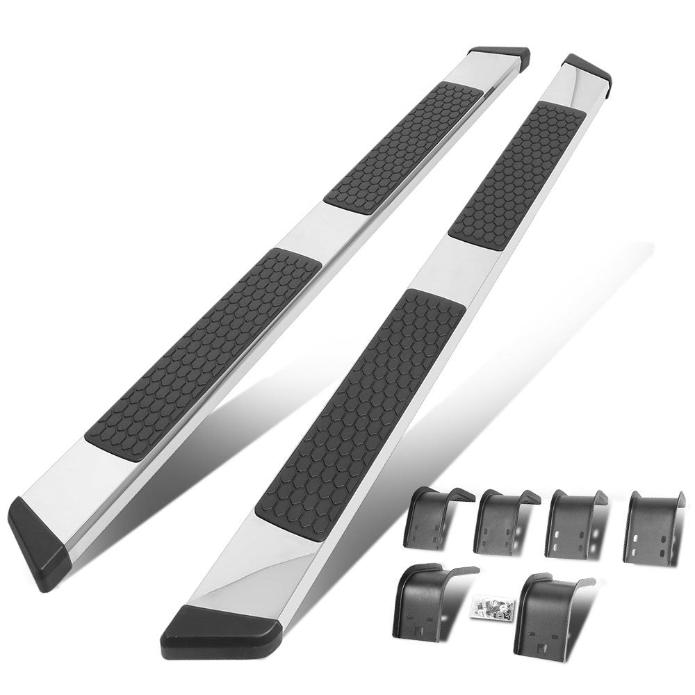 80" Flat Honeycomb 2 Pad Metal Running Board Nerf Bar For 09-18 Ram Extended Cab