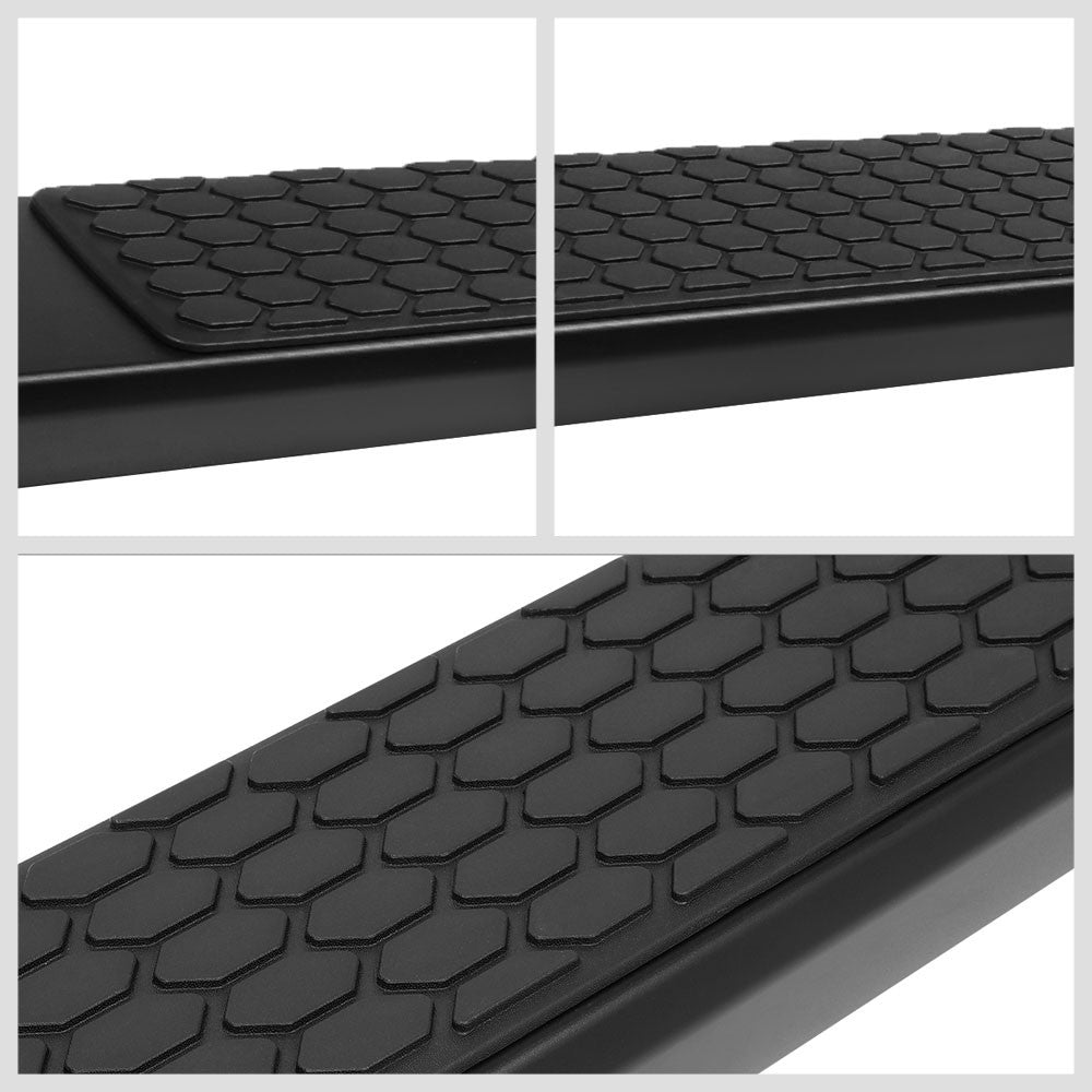 80" Black Honeycomb 2Pad/Slant Cap Running Board For 09-22 Ram 1500 Extended Cab