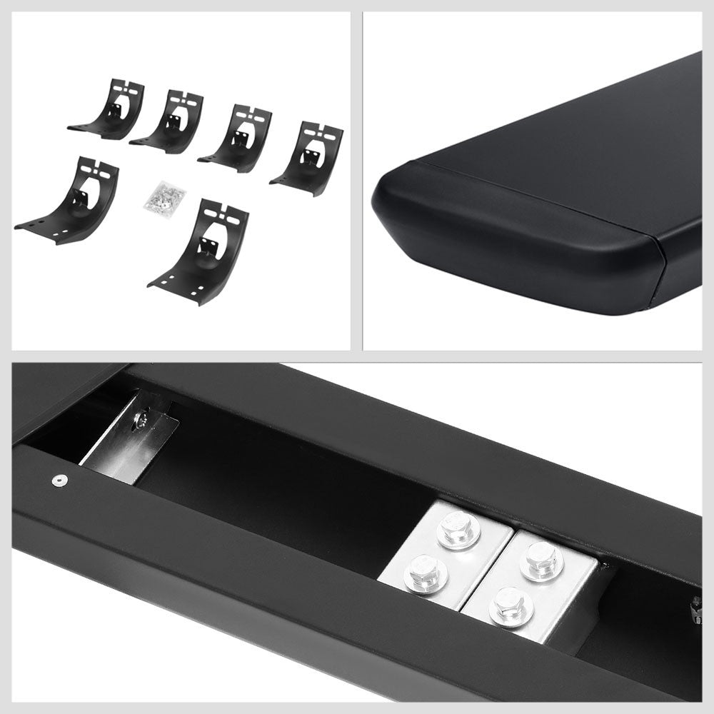 80" Black Honeycomb 2Pad/Slant Cap Running Board For 09-22 Ram 1500 Extended Cab