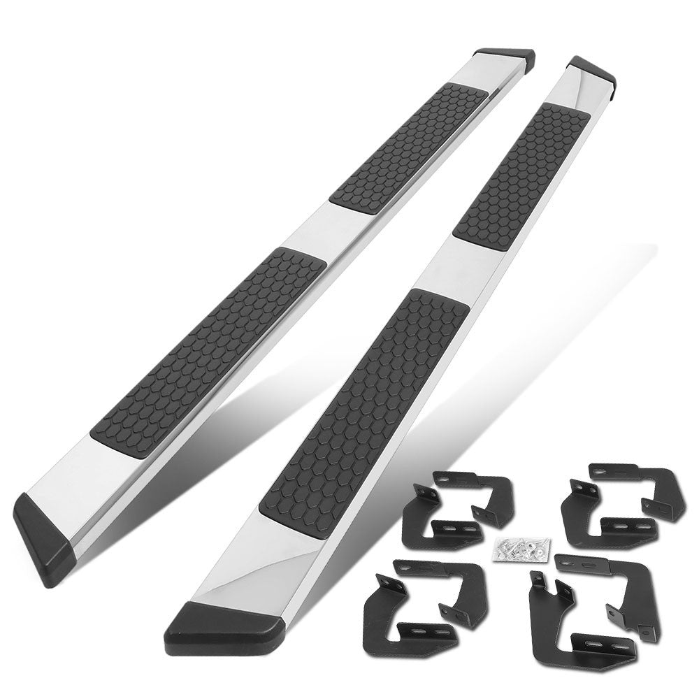 Flat Honeycomb 2 Pad Metal Running Board Nerf Bar For 07-21 Tundra XK50 Crew Cab