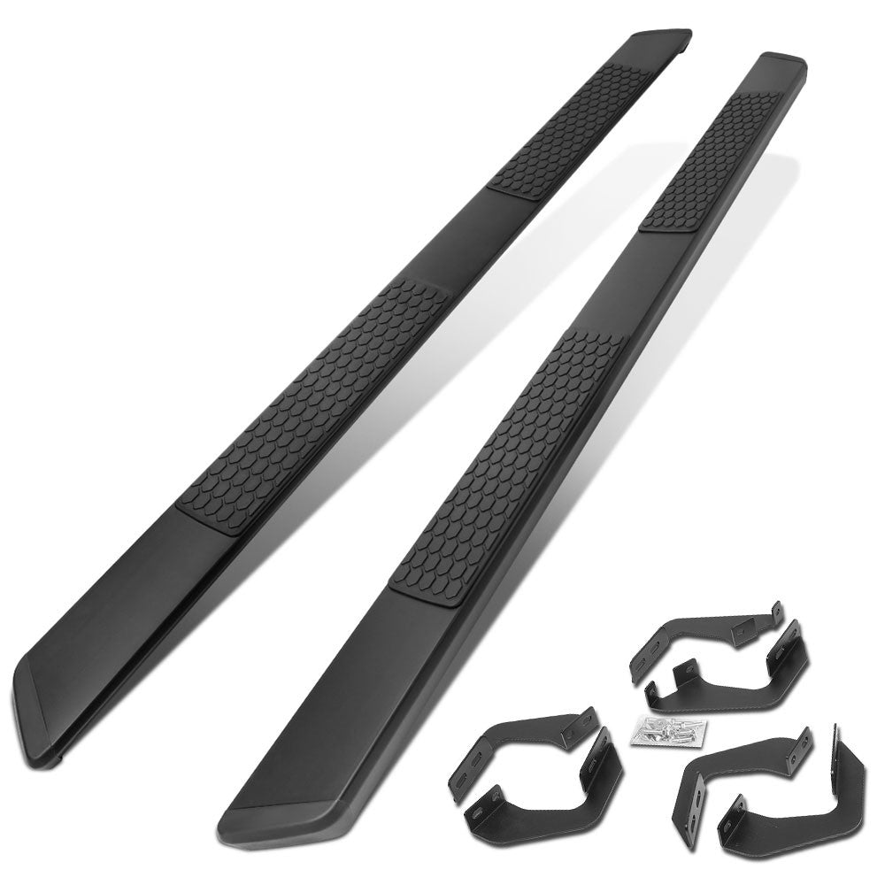 80" Black Honeycomb 2 Pad/Slant Cap Running Board For 07-21 Tundra XK50 Crew Cab