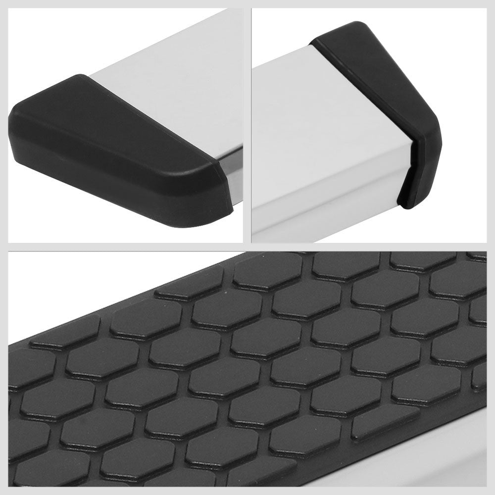 80" Metallic Honeycomb Pad/Slant Cap Running Board For 07-21 Tundra Extended Cab