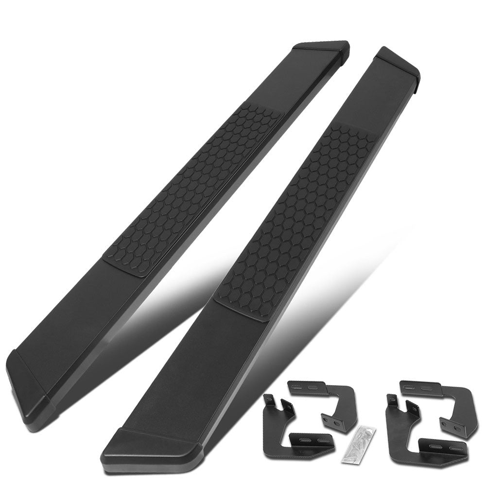 55" Black Honeycomb Pad Running Board For 07-17 Toyota Tundra XK50 Standard Cab