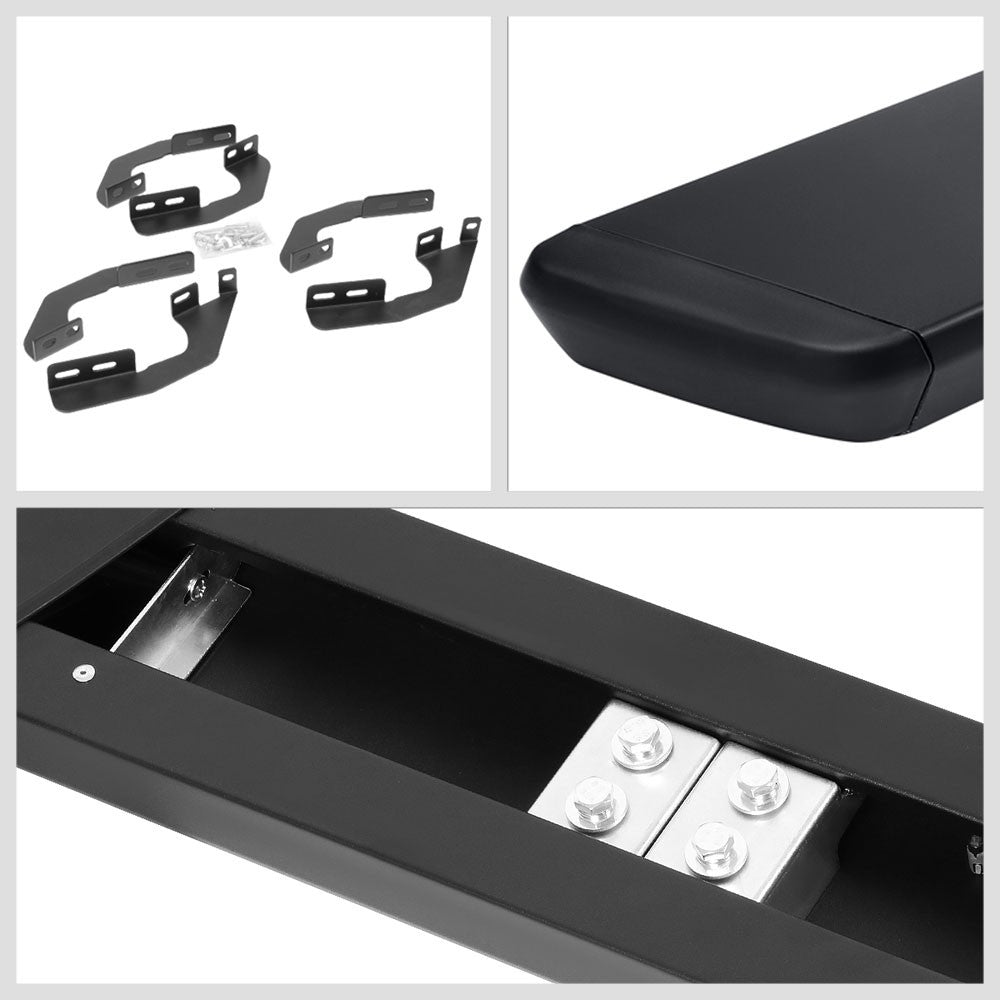 84" Black Honeycomb 2 Pad/Slant Cap Running Board For 05-22 Tacoma Extended Cab