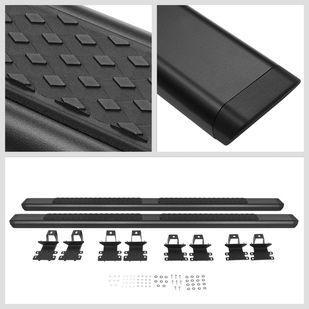 Black Rocker Panel Mount Running Board Step Bar For 18+ Jeep Wrangler JL 4DR