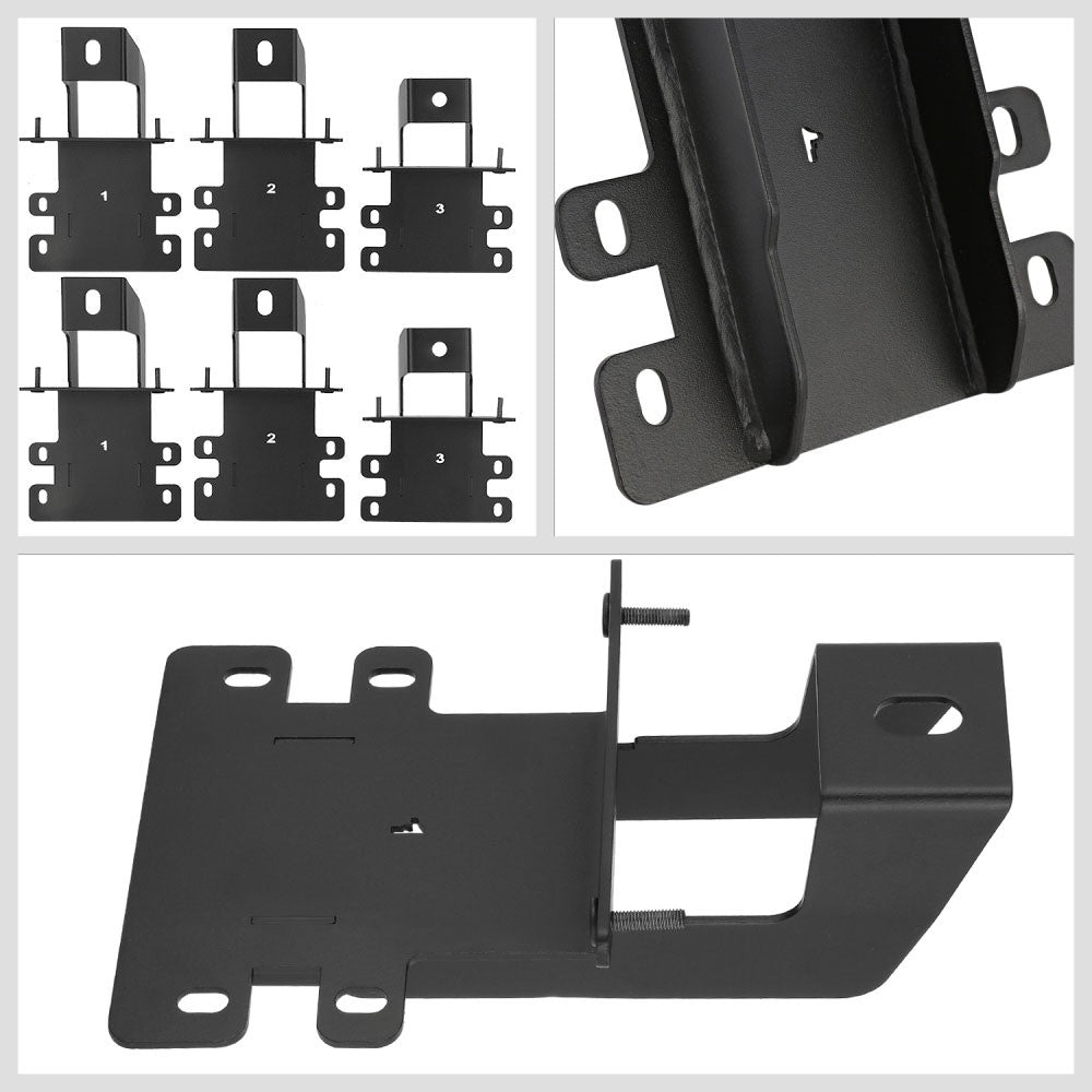 Black Rocker Panel Mount Running Board Step Bar For 18+ Jeep Wrangler JL 4DR
