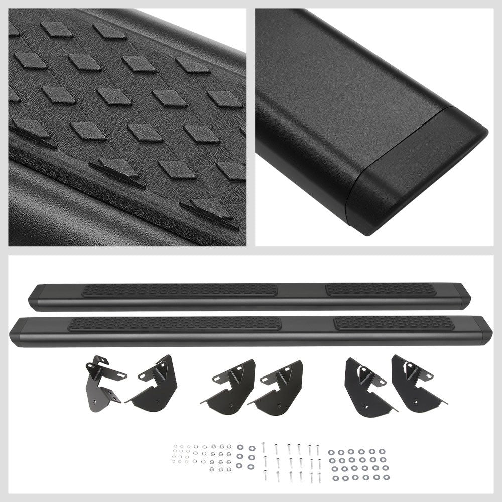 Black Rocker Panel Mount Running Board Step Bar For 07-18 Jeep Wrangler JK 4DR
