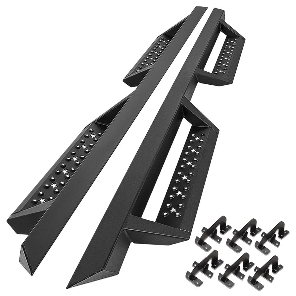 Black Lower Cleat Steps Running Boards For 15+ F-Series P552 P702 P558 CrewCab