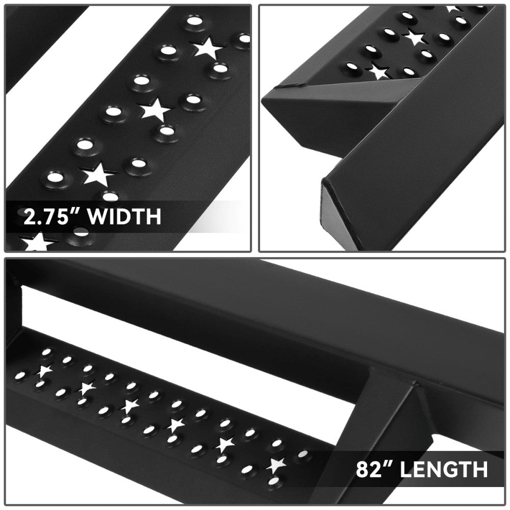 Black Lower Cleat Steps Running Boards For 15+ F-Series P552 P702 P558 CrewCab