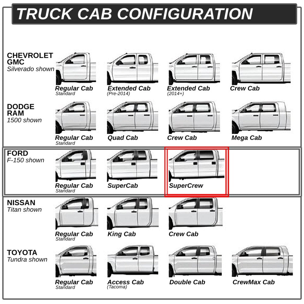 Black Lower Cleat Steps Running Boards For 15+ F-Series P552 P702 P558 CrewCab