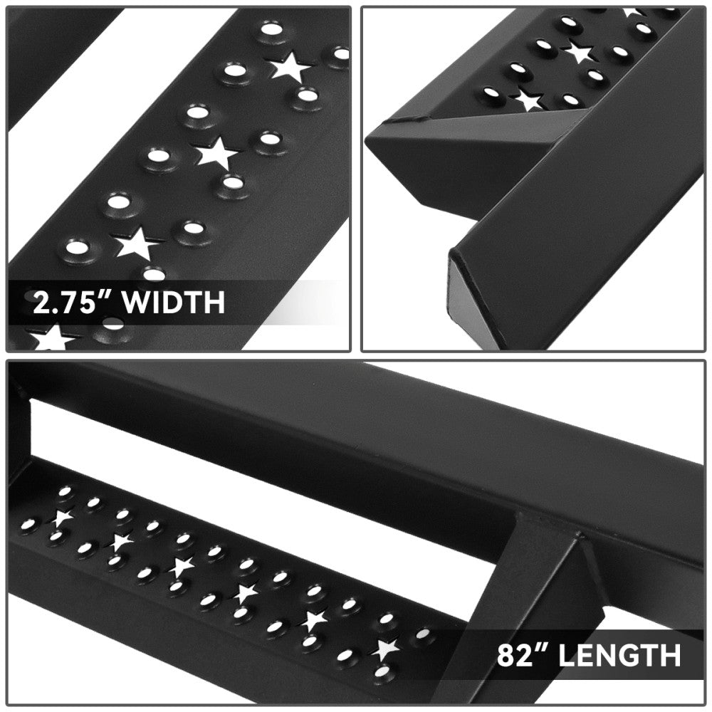 Black Lower Cleat Steps Running Boards For 09+ Ram 1500-3500 Classic Crew Cab