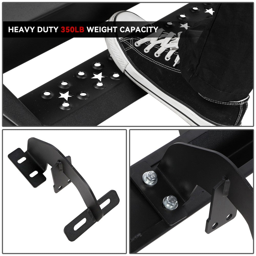 Black Lower Cleat Steps Running Boards For 09+ Ram 1500-3500 Classic Crew Cab