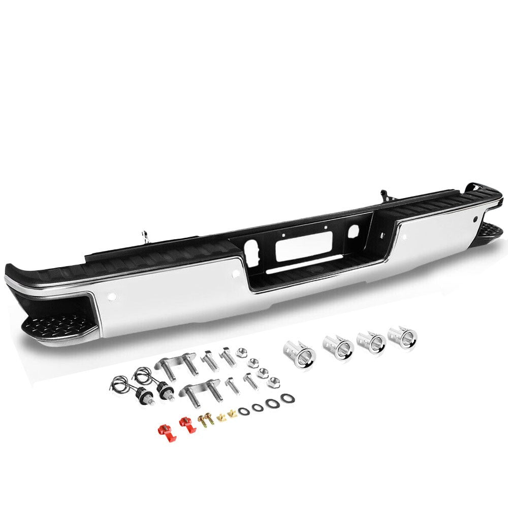 Chrome Rear Corner Step Bumper w/ Parking Sensor Hole For 14-18 Silverado 1500