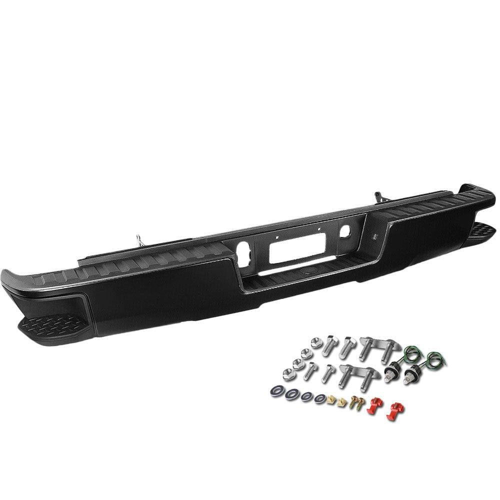 Black Rear Corner Step Bumper w/o Parking Sensor Hole For 14-18 Silverado 1500