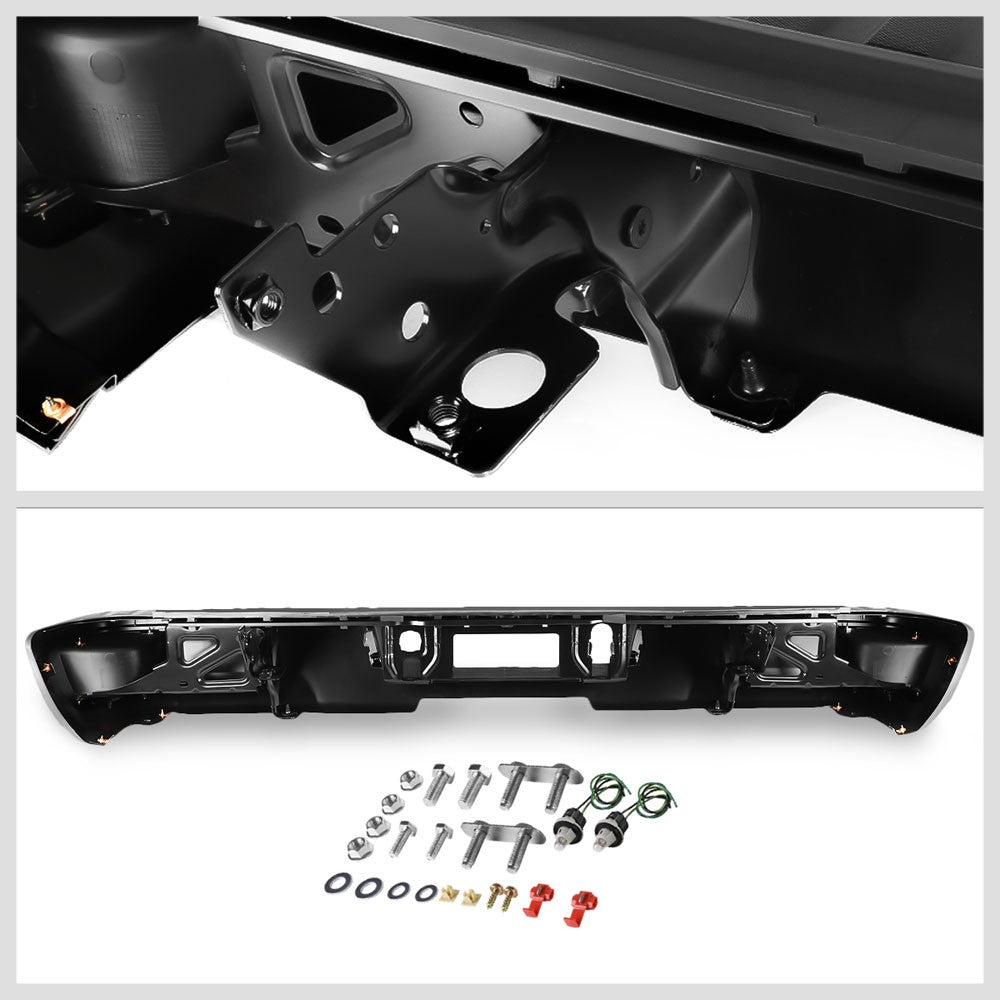 Black Rear Corner Step Bumper w/o Parking Sensor Hole For 14-18 Silverado 1500