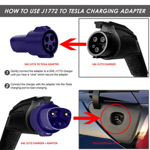 Blue J1772 Female Charger Connector Charging Adapter Tesla Model 3/S/X/Y BFC-CHADT-01-BL