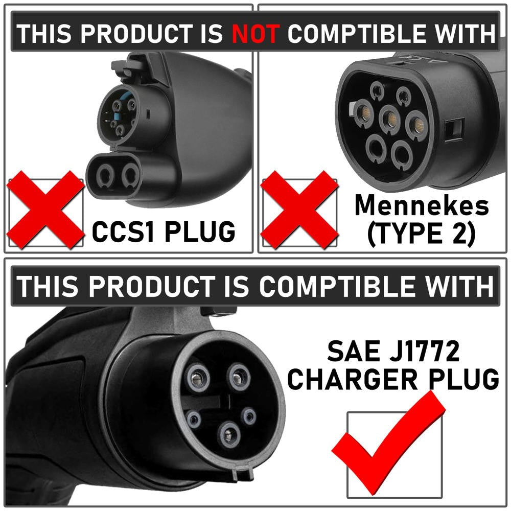 Red J1772 Female Charger Connector Charging Adapter Tesla Model 3/S/X/Y BFC-CHADT-01-RD