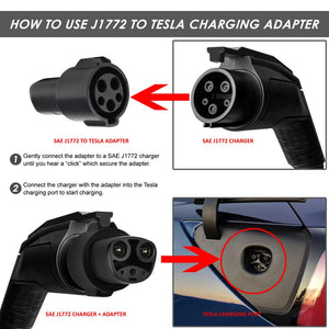 Black J1772 Female Charger Connector Charging Adapter Tesla Model 3/S/X/Y BFC-CHADT-01-BK