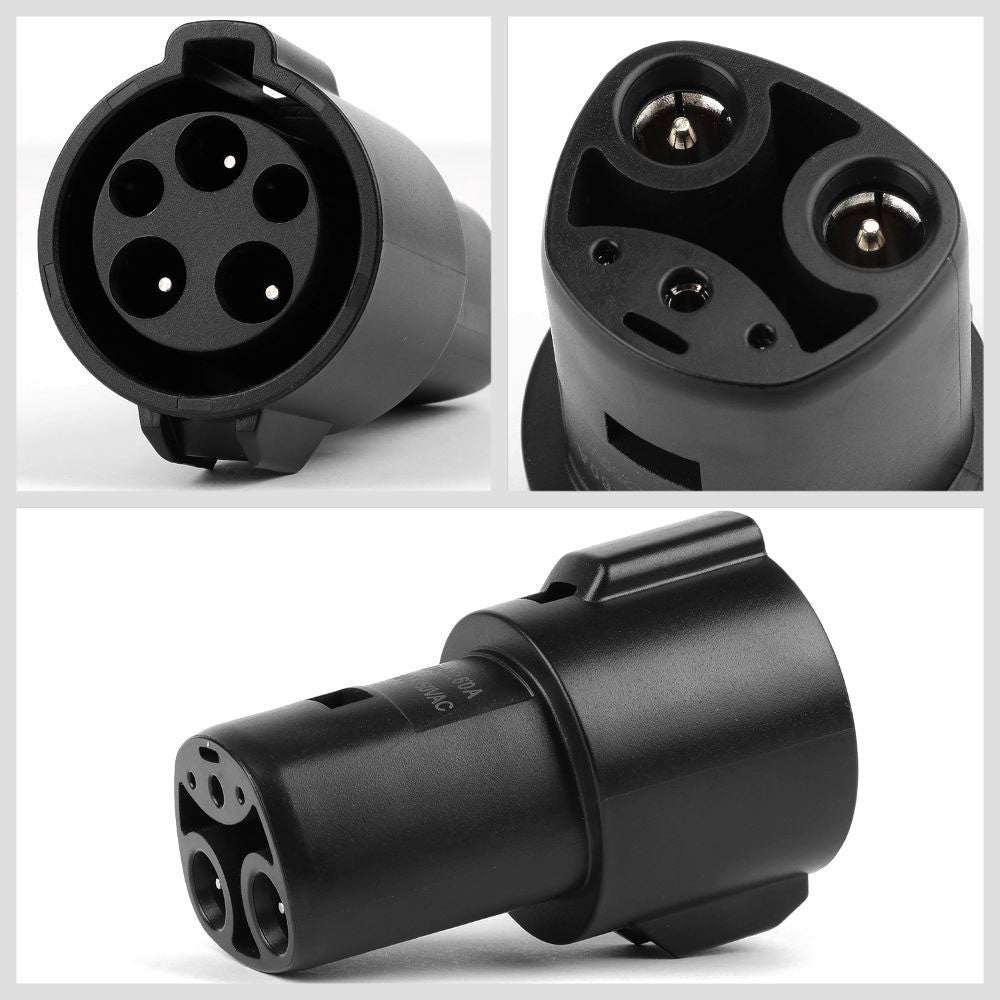 Black J1772 Female Charger Connector Charging Adapter Tesla Model 3/S/X/Y BFC-CHADT-01-BK