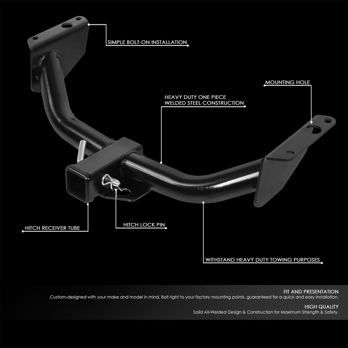 2" Square [Class-3] Trailer Tow Hitch Receiver +Pin For 83-11 Ford Ranger