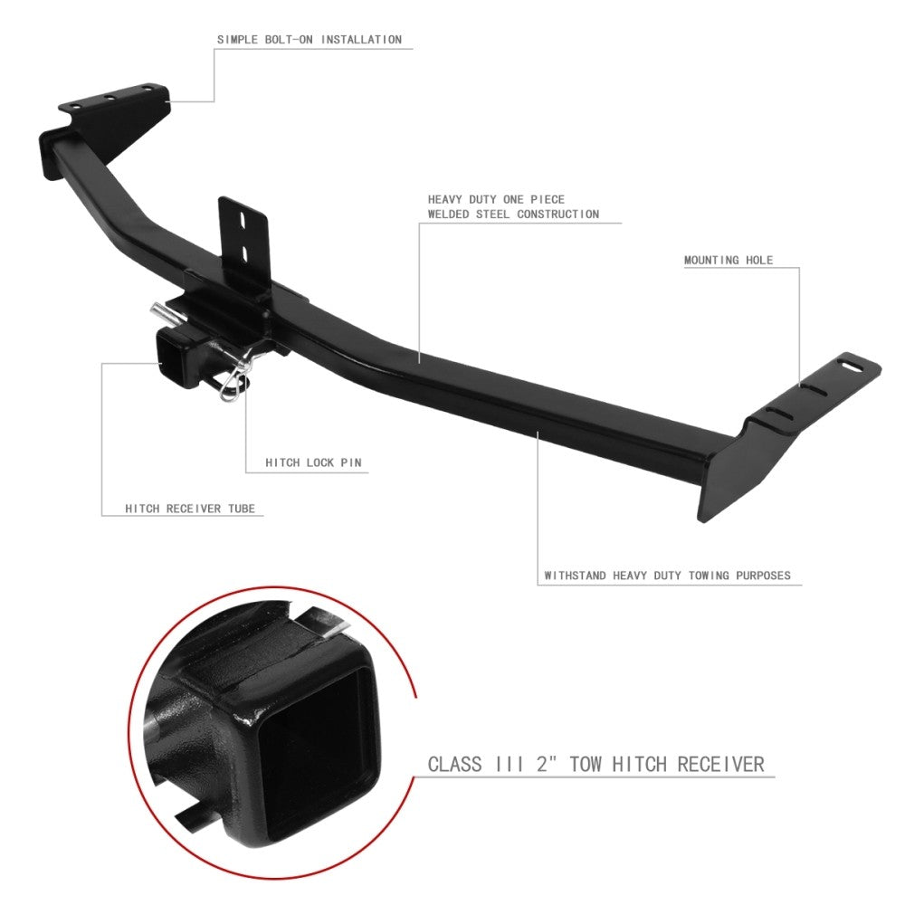 2" inches Square Class-3 Steel Tow Hitch Receiver For 01-06 MDX/03-08 Pilot