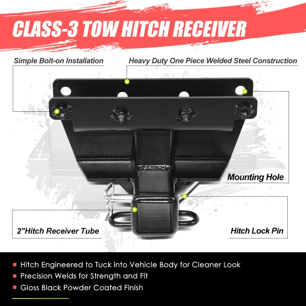 2" Square [Class-3] Trailer Tow Hitch Receiver For 06-10 Commander
