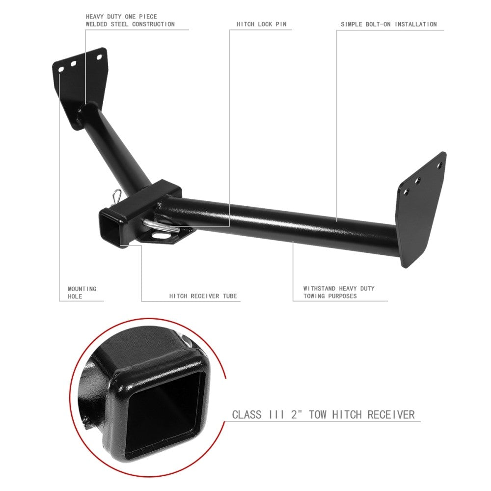2" inches Square Class-3 Steel Tow Hitch Receiver For 03-09 Kia Sorento BL