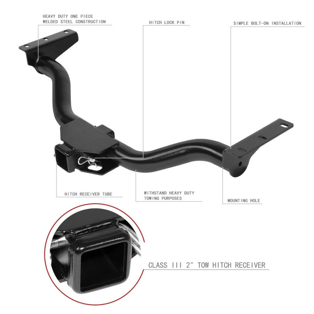 2" inches Square Class-3 Steel Tow Hitch Receiver For 00-04 Nissan Xterra