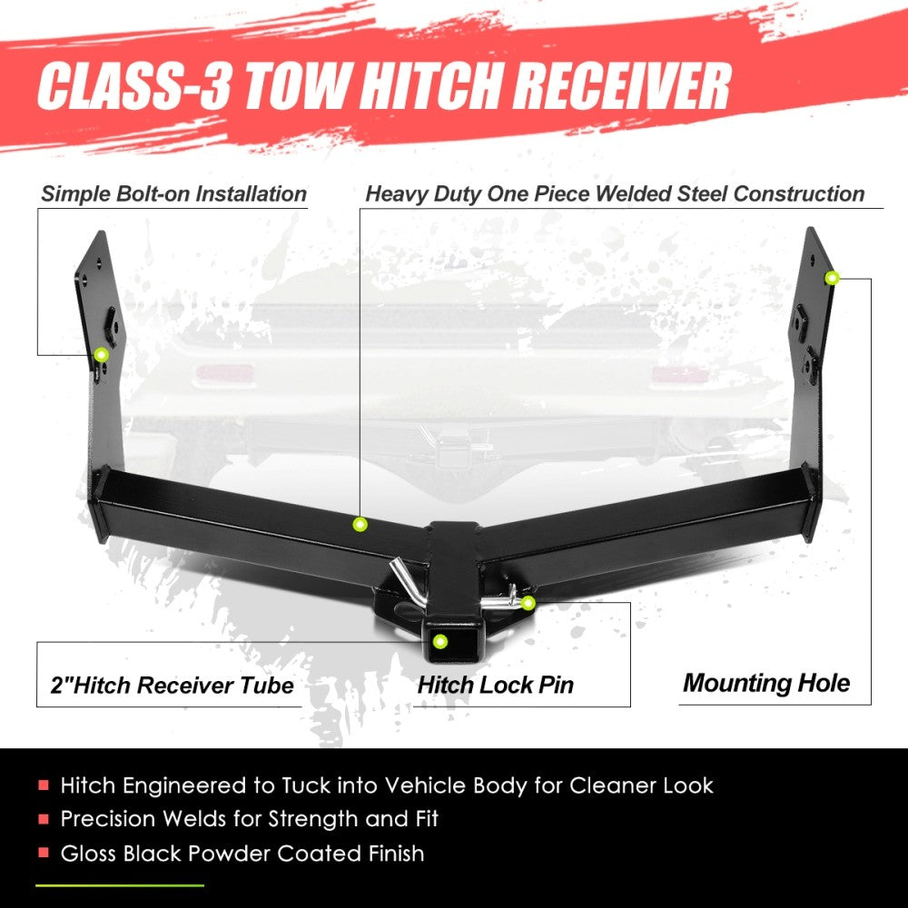 2" Square [Class-3] Trailer Tow Hitch Receiver For 96-04 Pathfinder/97-03 QX4