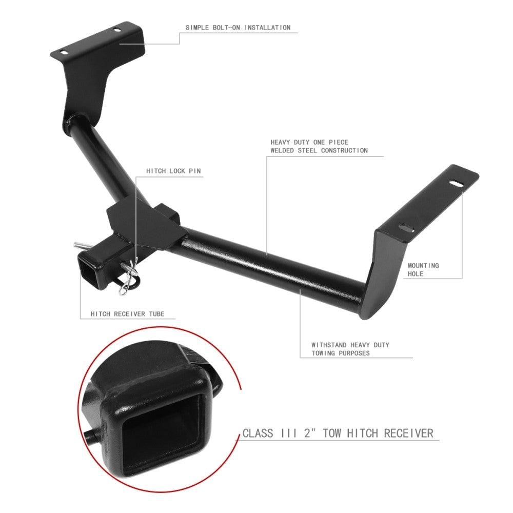2" inches Square Class-3 Steel Tow Hitch Receiver For 06-18 Toyota RAV4