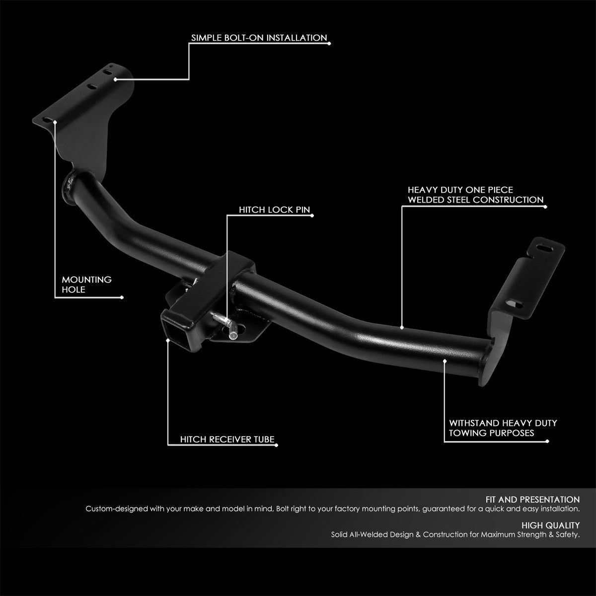 2" Square [Class-3] Trailer Tow Hitch Receiver +Pin For 09-14 Nissan Murano Z51
