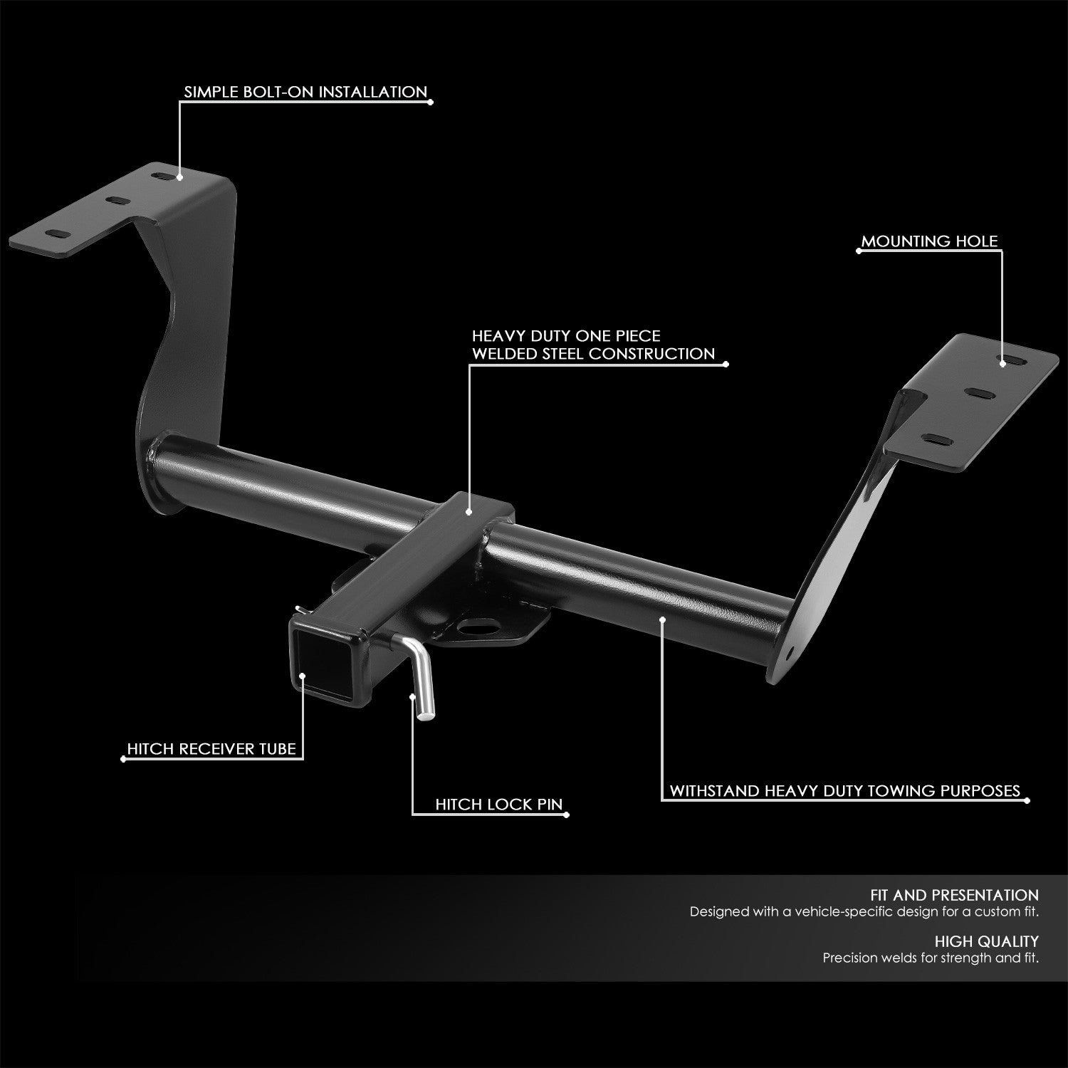 2" Square [Class-3] Trailer Tow Hitch Receiver +Pin For 19+ Subaru Forester (SK)