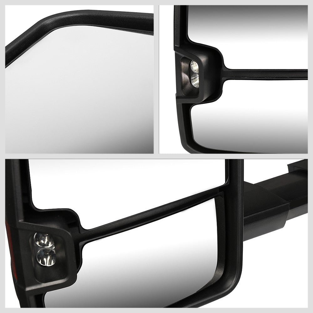 Left/Right Chrome Towing Side Mirror Manual LED Turn Signal for 03-06 Escalade