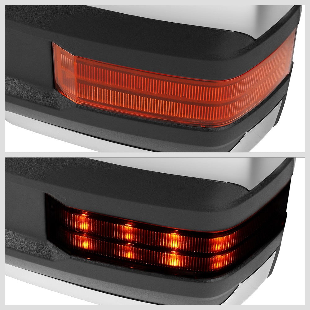 Left/Right Chrome Towing Side Mirror Manual LED Turn Signal for 03-06 Escalade