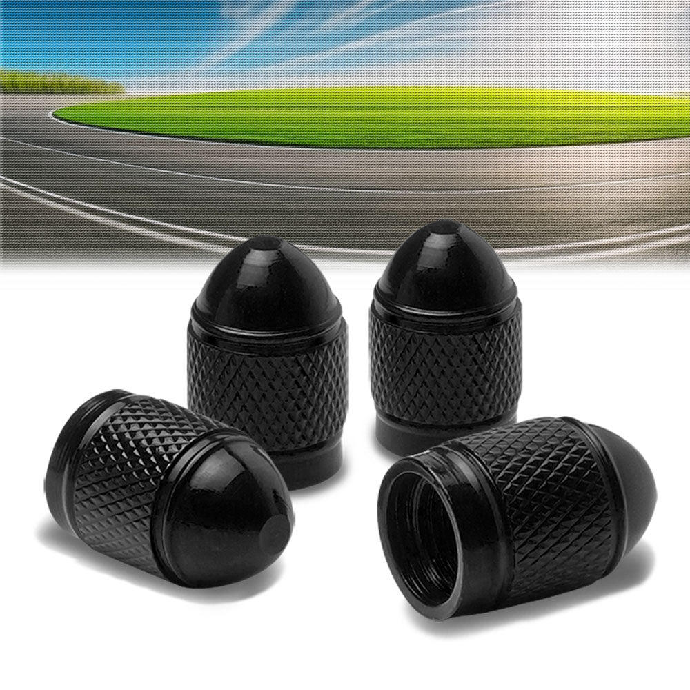 71-R-108-BK BFC 4PCs Universal Bullet Style Black Tire Wheel Rim Valve Air Stems Cap