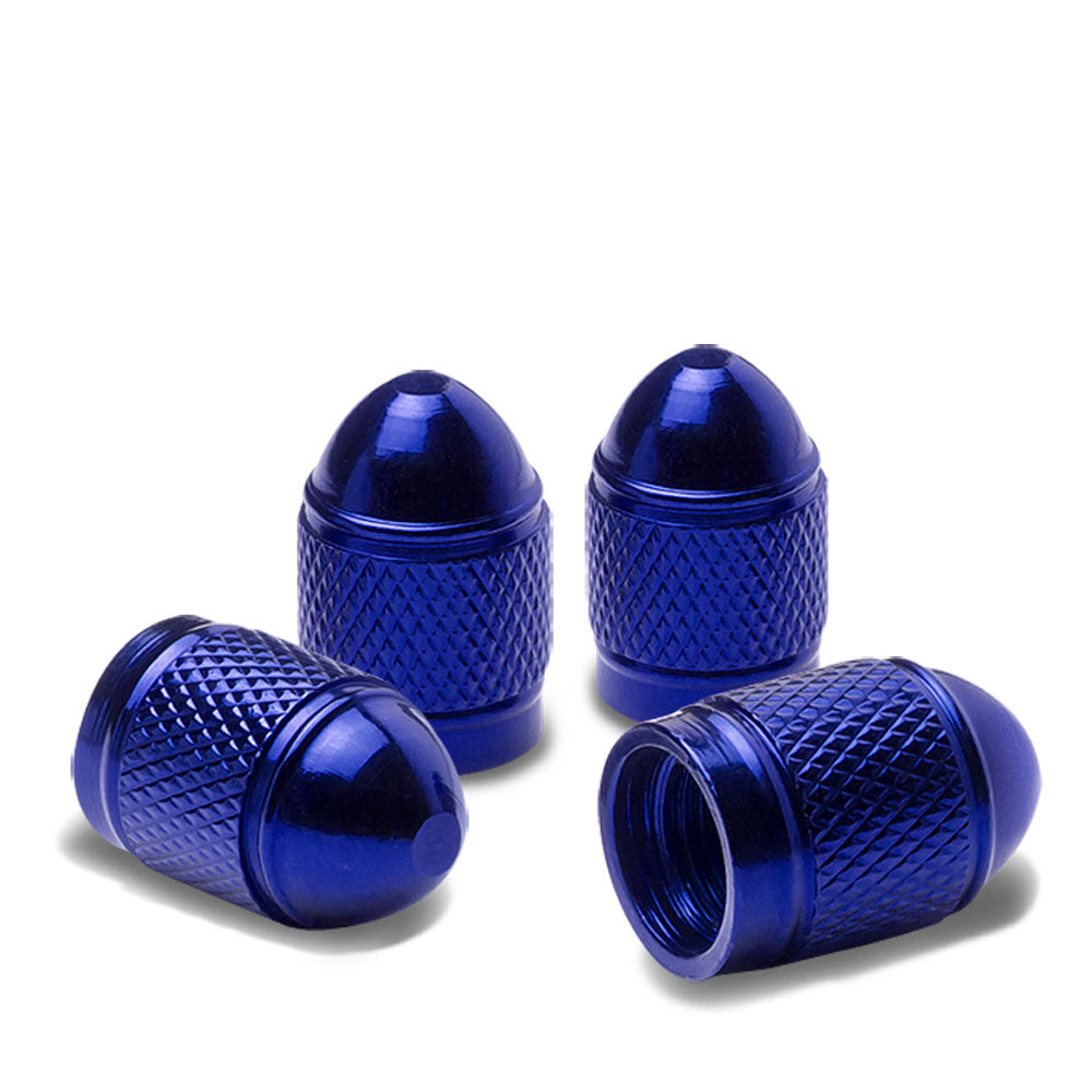 71-R-108-BL BFC 4PCs Universal Bullet Style Blue Tire Wheel Rim Valve Air Stems Cap