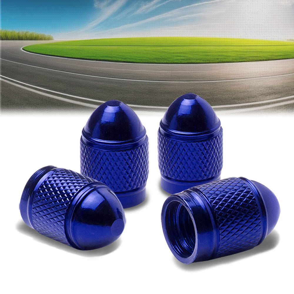 71-R-108-BL BFC 4PCs Universal Bullet Style Blue Tire Wheel Rim Valve Air Stems Cap