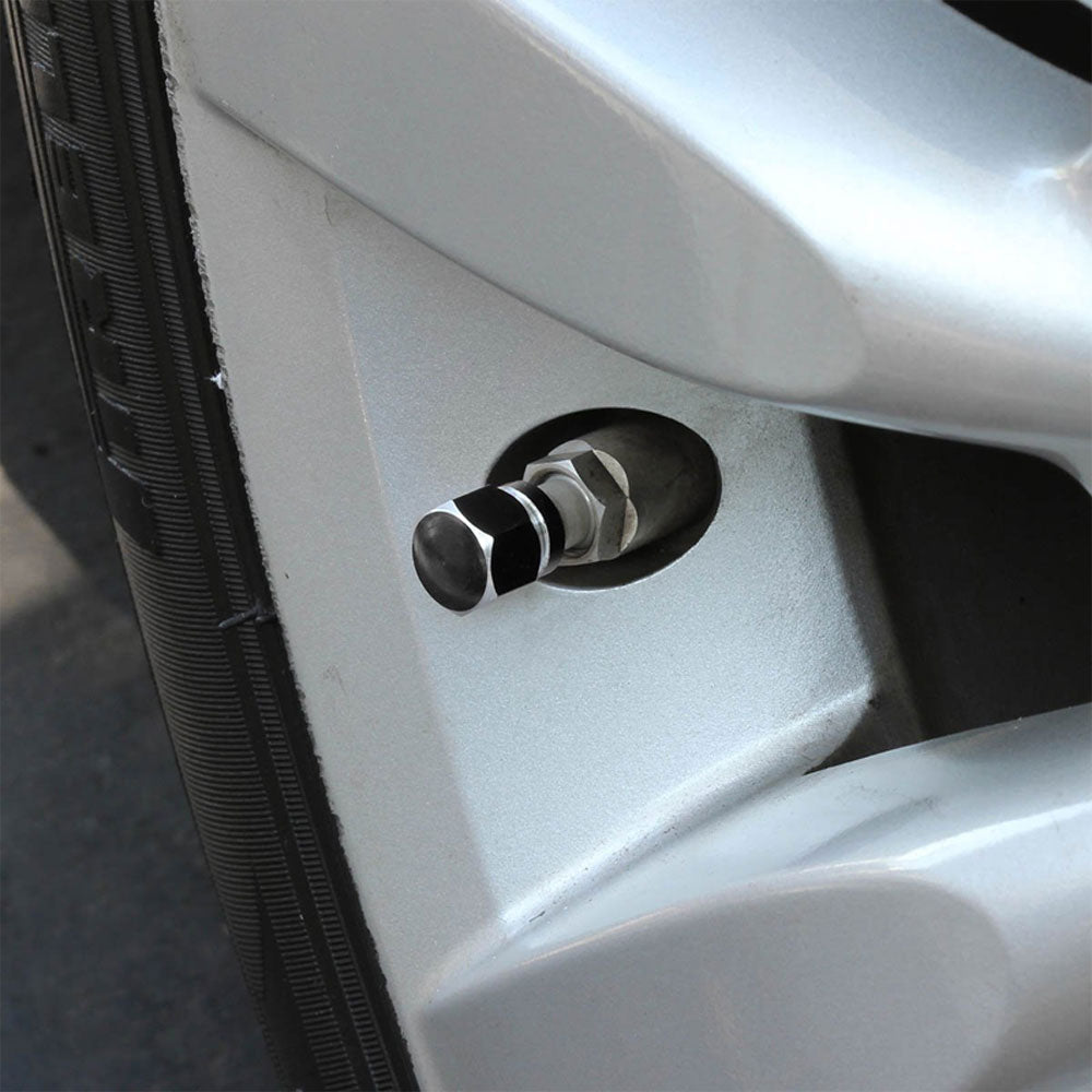 71-R-181-BK BFC 4PCs Universal Hexagonal Style Black Tire Wheel Rim Valve Air Stems Cap