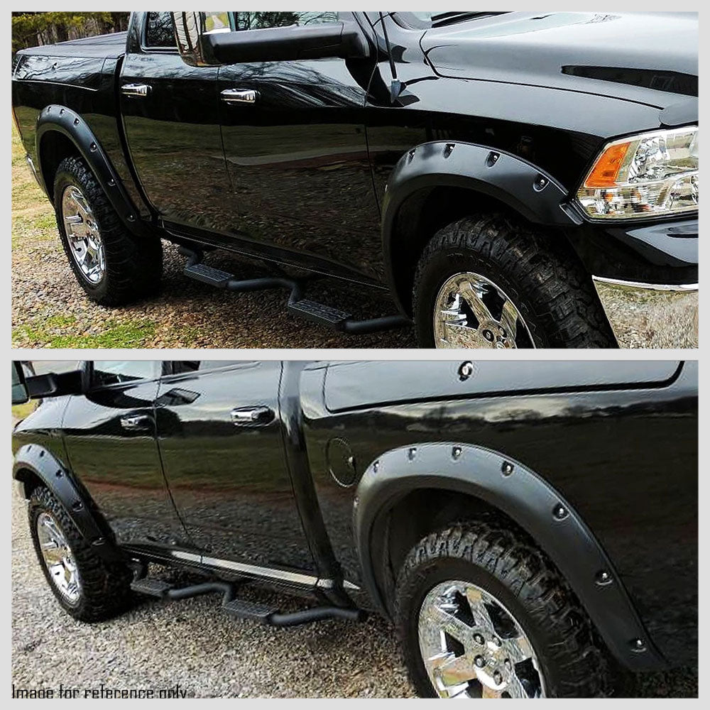 BFC-WFENDER-81009-MBK 4PCs Black Matte Pocket-Riveted Style Wheel Fender Flares For 09-23 Ram 1500