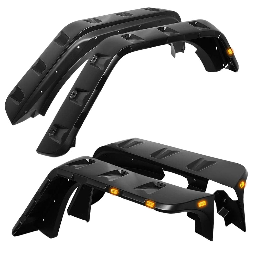 BFC-WFENDER-81011-MBK 4PCs Black Matte Pocket Style Wheel Fender Flares For 07-18 Jeep Wrangler JK