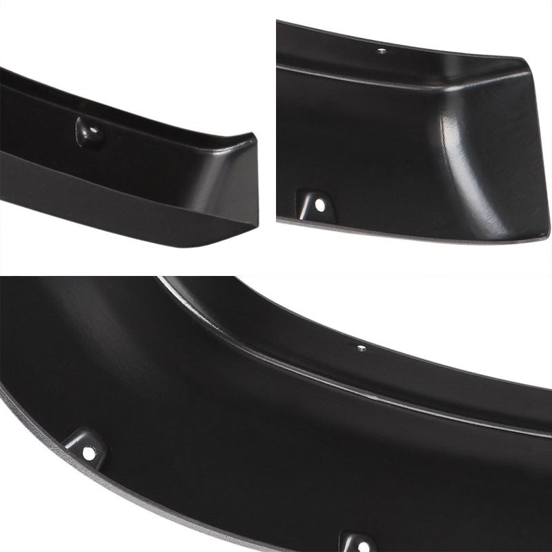 Matte Black Pocket-Riveted T1 Wheel Fender Flares For 07-13 Silverado 69.3" Bed