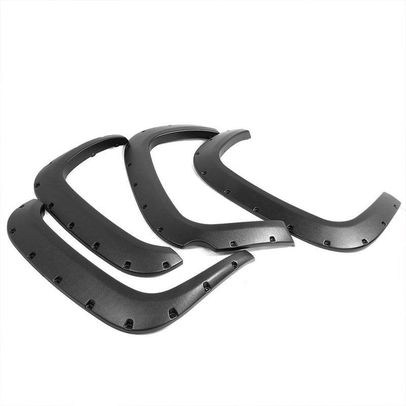 M.Black Pocket-Rivet T1 Wheel Fender Flare For 07-13 Silverado 1500 97.6-78" Bed