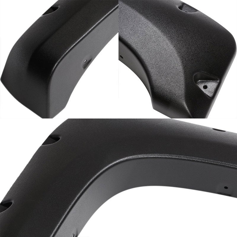 M.Black Pocket-Rivet T1 Wheel Fender Flare For 07-13 Silverado 1500 97.6-78" Bed