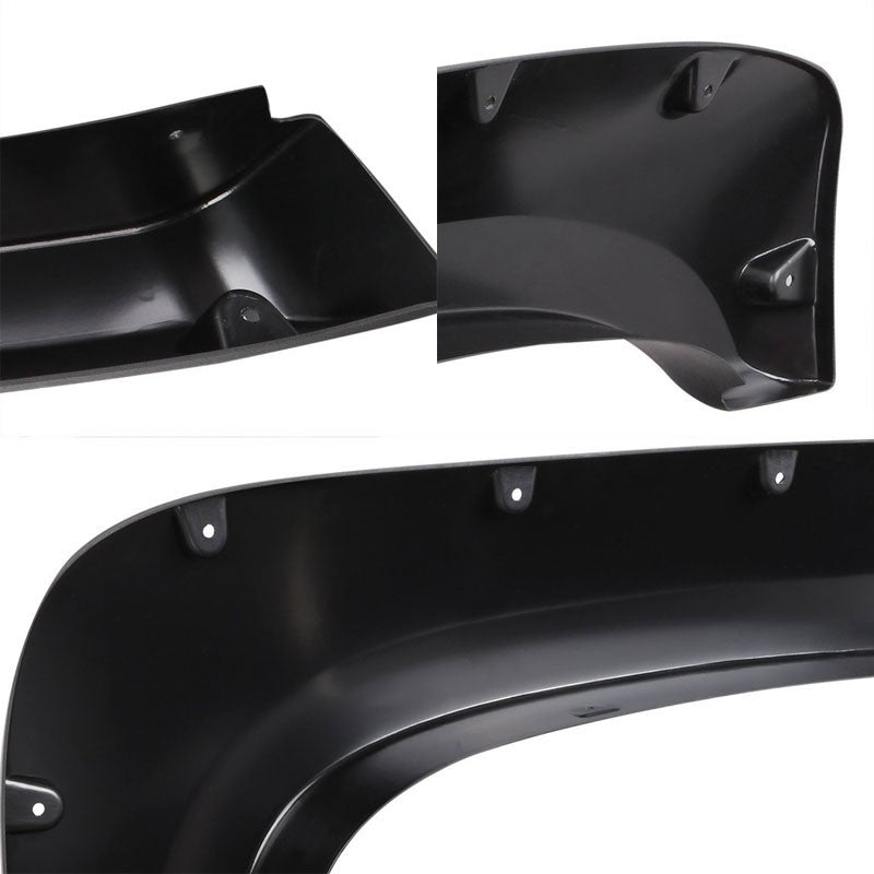 M.Black Pocket-Rivet T1 Wheel Fender Flare For 07-13 Silverado 1500 97.6-78" Bed
