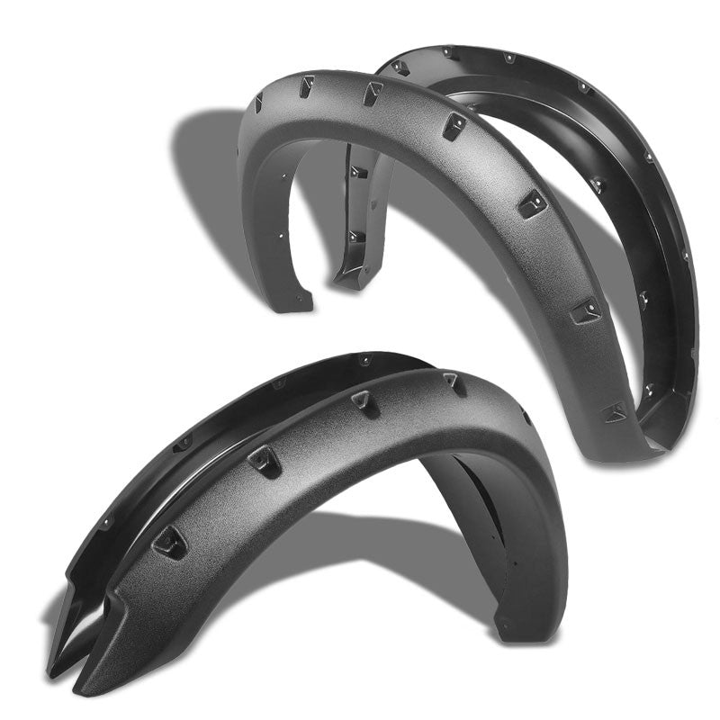 Matte BlackPocket-Rivet T1 Wheel Fender Flare For 10-17 Ram 2500 76.3"/98.3" Bed