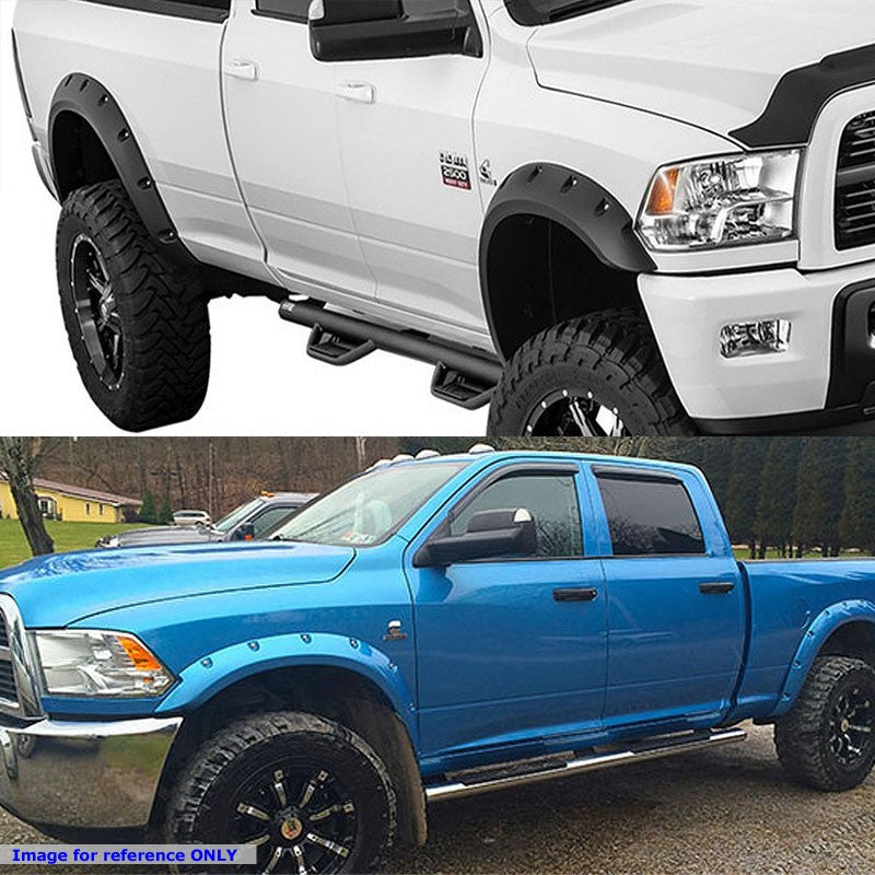 Matte BlackPocket-Rivet T1 Wheel Fender Flare For 10-17 Ram 2500 76.3"/98.3" Bed