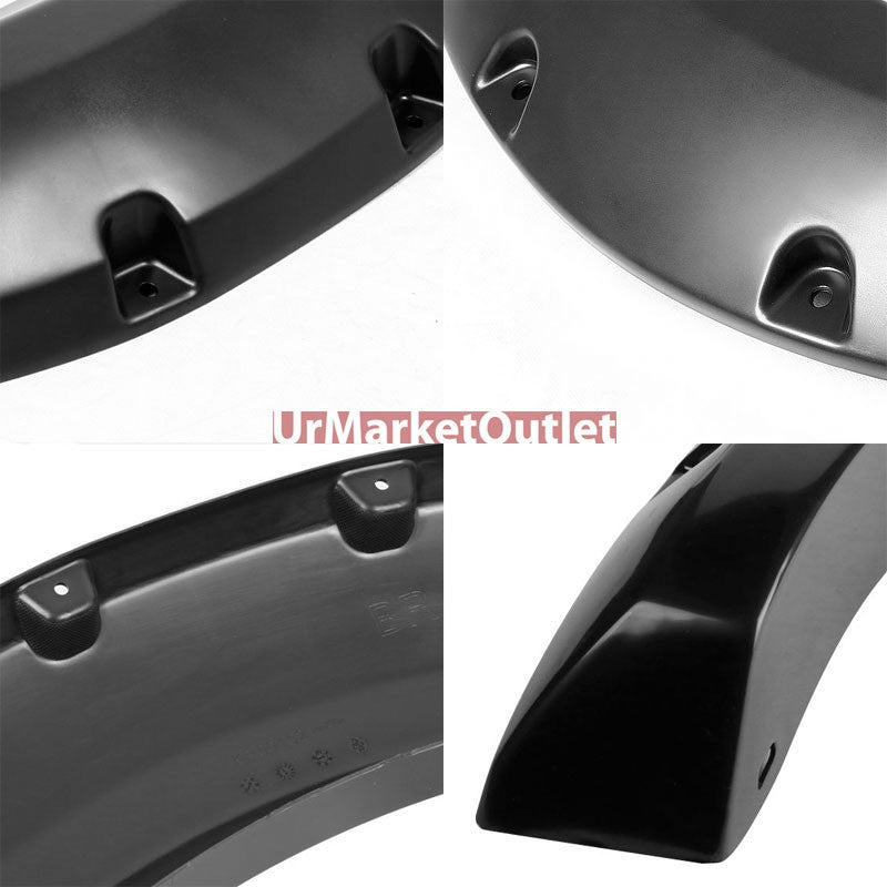 Black ABS Pocket-Riveted Style Wheel Fender Flare Guard For 09-17 Dodge Ram 1500