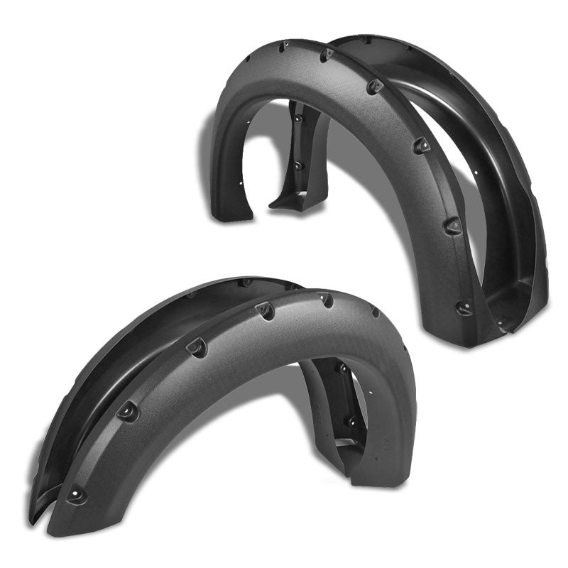 Matte Black ABS Pocket-Riveted T2 Wheel Fender Flares For 99-10 F-250/F-350 SD