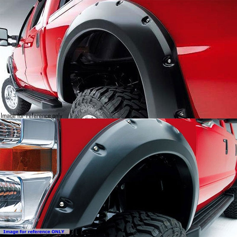 Matte Black ABS Pocket-Riveted T2 Wheel Fender Flares For 99-10 F-250/F-350 SD