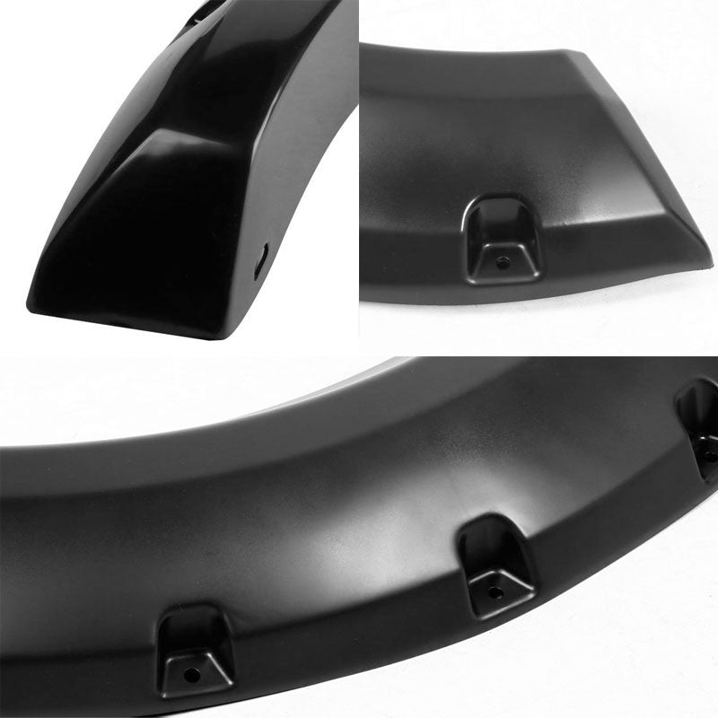 Black ABS Pocket-Riveted Wheel Fender Flares For 11-16 F-250/F-350 Super Duty